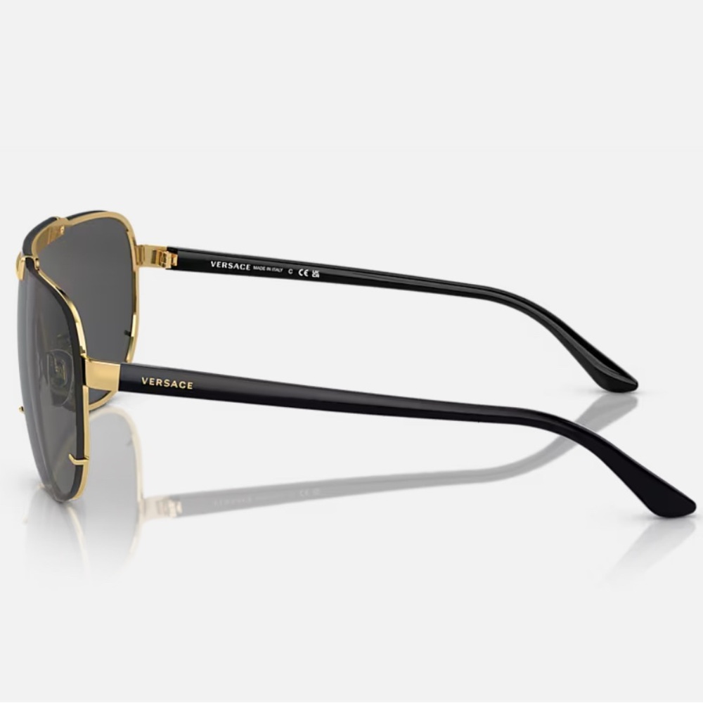 Versace Black and Gold Sunglasses - VE2140 - Aviator Style - Picture 3 of 8